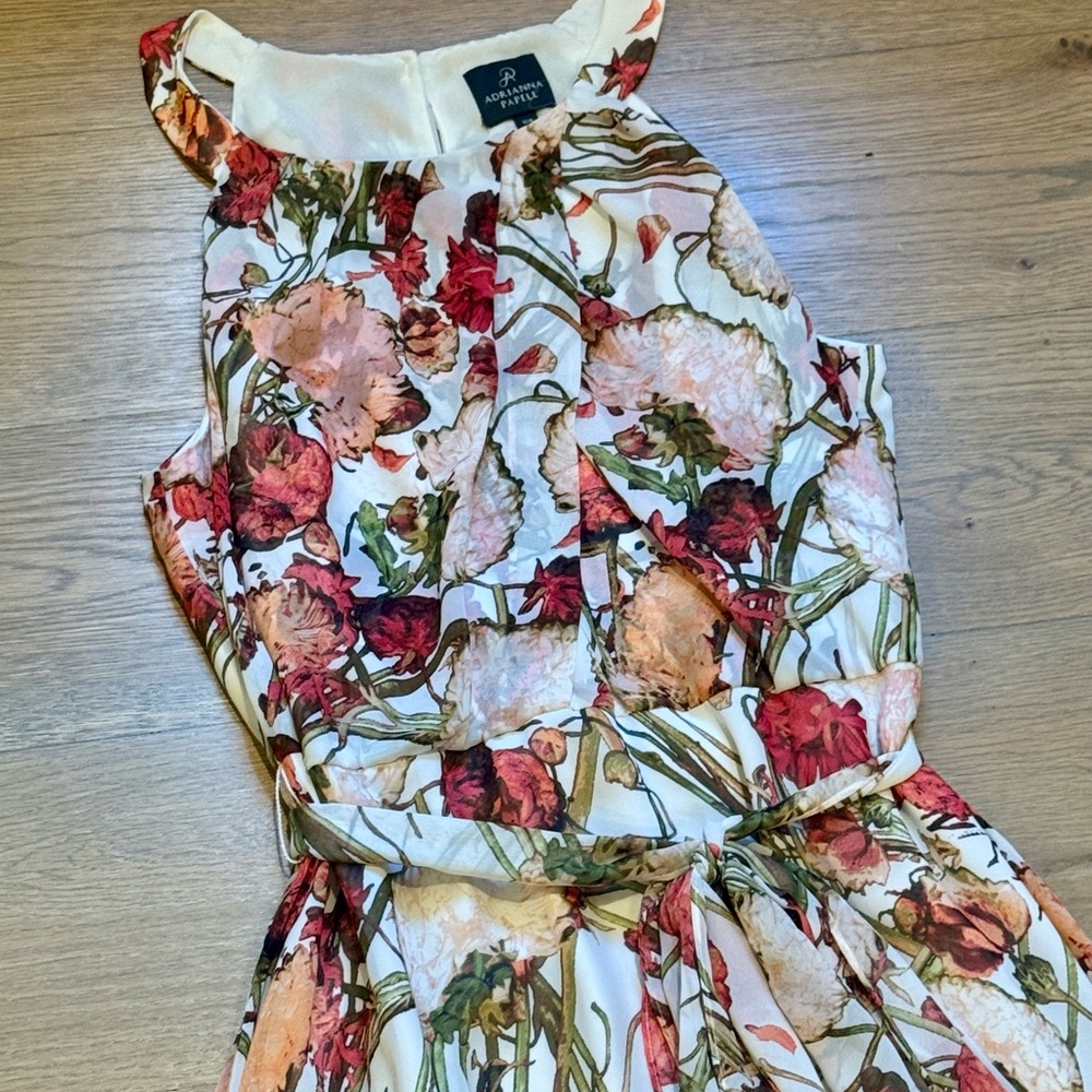 Adrianna Papell Floral Sleeveless Halter Maxi Dress, Size 16W - Picture 5 of 10